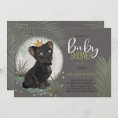 Black Panther Prince Kinderdusche Einladung (Vorne/Hinten)