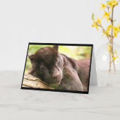 Black Panther Sleeping Grußkarte Karte (Gelbe Blume)