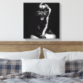 Black Panther Stretched Canvas Print Leinwanddruck (Insitu (Schlafzimmer))