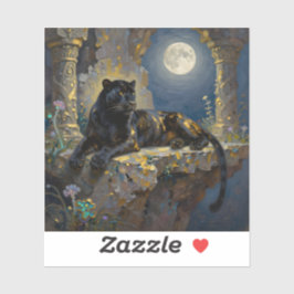 Black Panther under the Full Moon Aufkleber