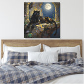 Black Panther under the Full Moon Leinwanddruck (Insitu (Schlafzimmer))