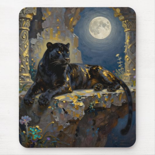 Black Panther under the Full Moon Mousepad (Vorne)