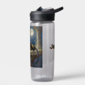 Black Panther under the Full Moon Personalized Trinkflasche (Links)