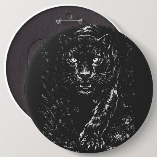 Black Panther — von BurnsInHell Button (Vorne & Hinten)