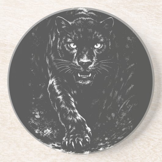 Black Panther — von BurnsInHell Getränkeuntersetzer (Vorne)