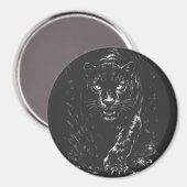 Black Panther — von BurnsInHell Magnet (Vorderseite/Rückseite)