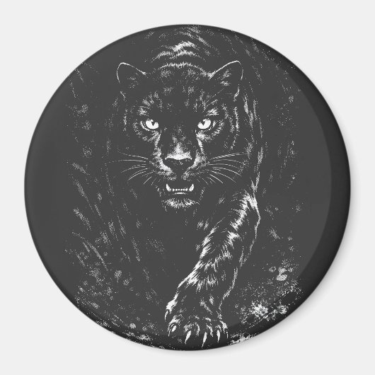 Black Panther — von BurnsInHell Magnet (Vorne)