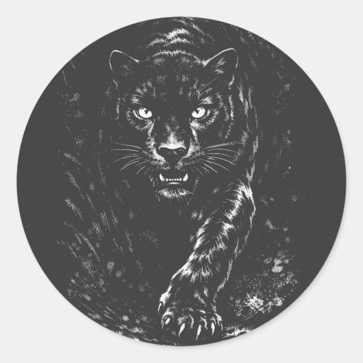 Black Panther — von BurnsInHell Runder Aufkleber (Vorderseite)