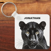 Black Panther Wild Animal Personalisiert Name Schlüsselanhänger (Vorderseite)