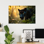Black Panther Wild Jungle Leopard Big Cat Poster (Heimbüro)