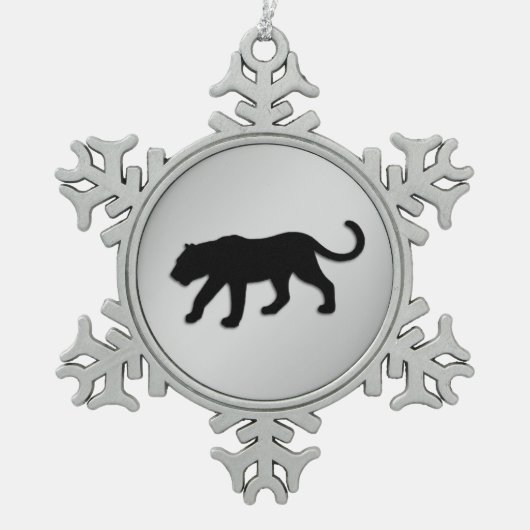 Black Panther Xmas Schneeflocken Zinn-Ornament (Vorderseite)