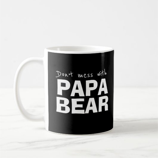 Black Papa Bear Minimalistische Typografie Tasse f (Links)