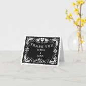Black Papel Picado Hochzeit Danke Foto Karte (Gelbe Blume)