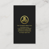 Black Paper Creme Texture Black Column Chauffeur Visitenkarte (Rückseite)