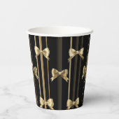 Black Paper Cup mit Golden Bow Pappbecher (Rückseite)
