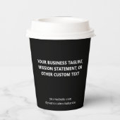 Black Paper Cups with Lids Custom Company Logo 8oz Pappbecher (Rückseite)