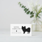 Black Papillon Silhouette Hundeklee oder Züchter Visitenkarte (Stehend Vorderseite)