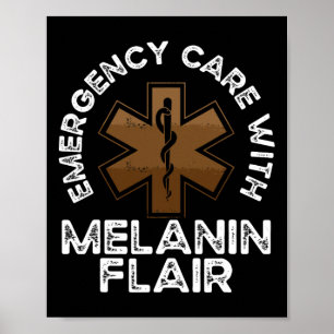 Black Paramedic American Ems Emt Black Poster