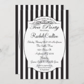 Black Paris Bridal Tee Party Einladung (Vorne/Hinten)