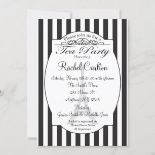 Black Paris Bridal Tee Party Einladung