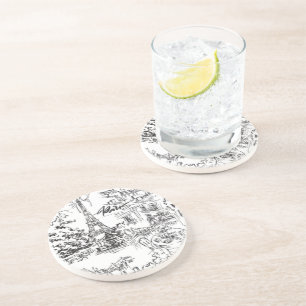 Black Paris Eiffel Tower Tower Getränkeuntersetzer