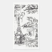 Black Paris Eiffel Tower Tower Serviette (Vorderseite)