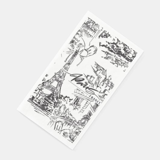 Black Paris Eiffel Tower Tower Serviette (Ecke)