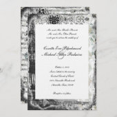 Black Paris Eiffelturm Musik Einladung Hochzeit (Vorne/Hinten)