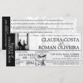 Black Paris Wedding Boarding Pass (Vorne/Hinten)