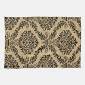 Black Parisian Moods Damask Geschirrtuch (Horizontal)
