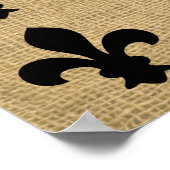 Black Parisian Moods Fleur de Lys Pattern Poster (Ecke)