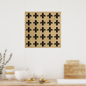 Black Parisian Moods Fleur de Lys Pattern Poster (Küche)