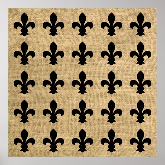 Black Parisian Moods Fleur de Lys Pattern Poster (Vorne)