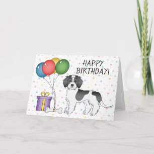 Black Parti-Color Mini Goldendoodle Hund Geburtsta Karte
