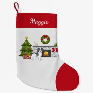 Black Parti-color Mini Goldendoodle Weihnachtsraum Kleiner Weihnachtsstrumpf