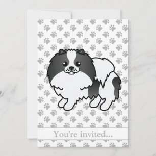Black Parti-Color Spitz Hund Geburtstagsparty Einladung