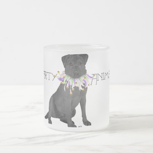 Black Party Animal Labrador Retriever Mattglastasse (Mittel)