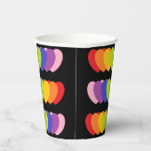 Black Party Drink Cups mit Rainbow Hearts Pappbecher (Rechts)