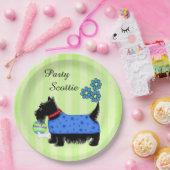 Black Party Scottie Dog Blue Kleidung Green Custom Pappteller (Party)