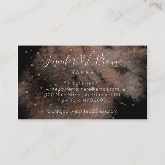 Black Party Wedgecake Bäckerei Konditorwaren Patis Visitenkarte (Rückseite)