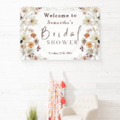 Black Pastel Boho Wildblume Modernes Brautparty Banner (InSitu)