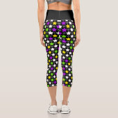 Black Pastel Ombre Stars Capri Leggings (Rückseite)