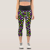 Black Pastel Ombre Stars Capri Leggings (Vorderseite)