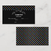 Black Pastel Spot BOW BUSINESS CARD Visitenkarte (Vorne/Hinten)