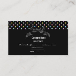 Black Pastel Spot BOW BUSINESS CARD Visitenkarte