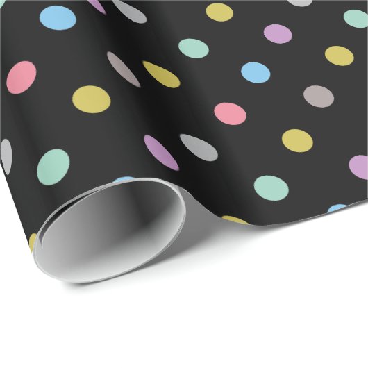 Black Pastel Spot ELEGANT BIRTHDAY WEDDAY WRAP Geschenkpapier (Rolleneckpunkt)
