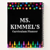 Black Pastels Crayons Curriculum Lehrerplaner Notizblock (Rückseite)