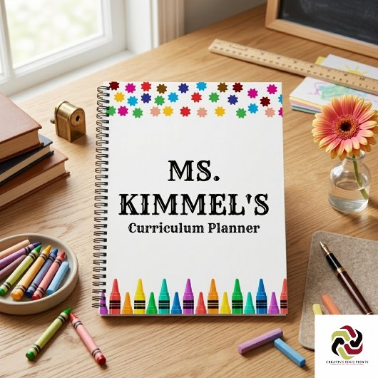 Black Pastels Crayons Curriculum Lehrerplaner Notizblock