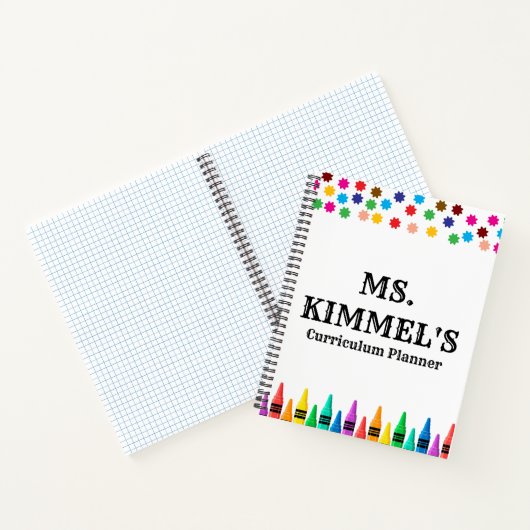 Black Pastels Crayons Curriculum Lehrerplaner Notizblock (Innenseite)