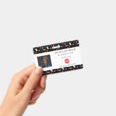 Black Pattern Nurse Healthcare Logo Horizontal ID Ausweis (Handheld)